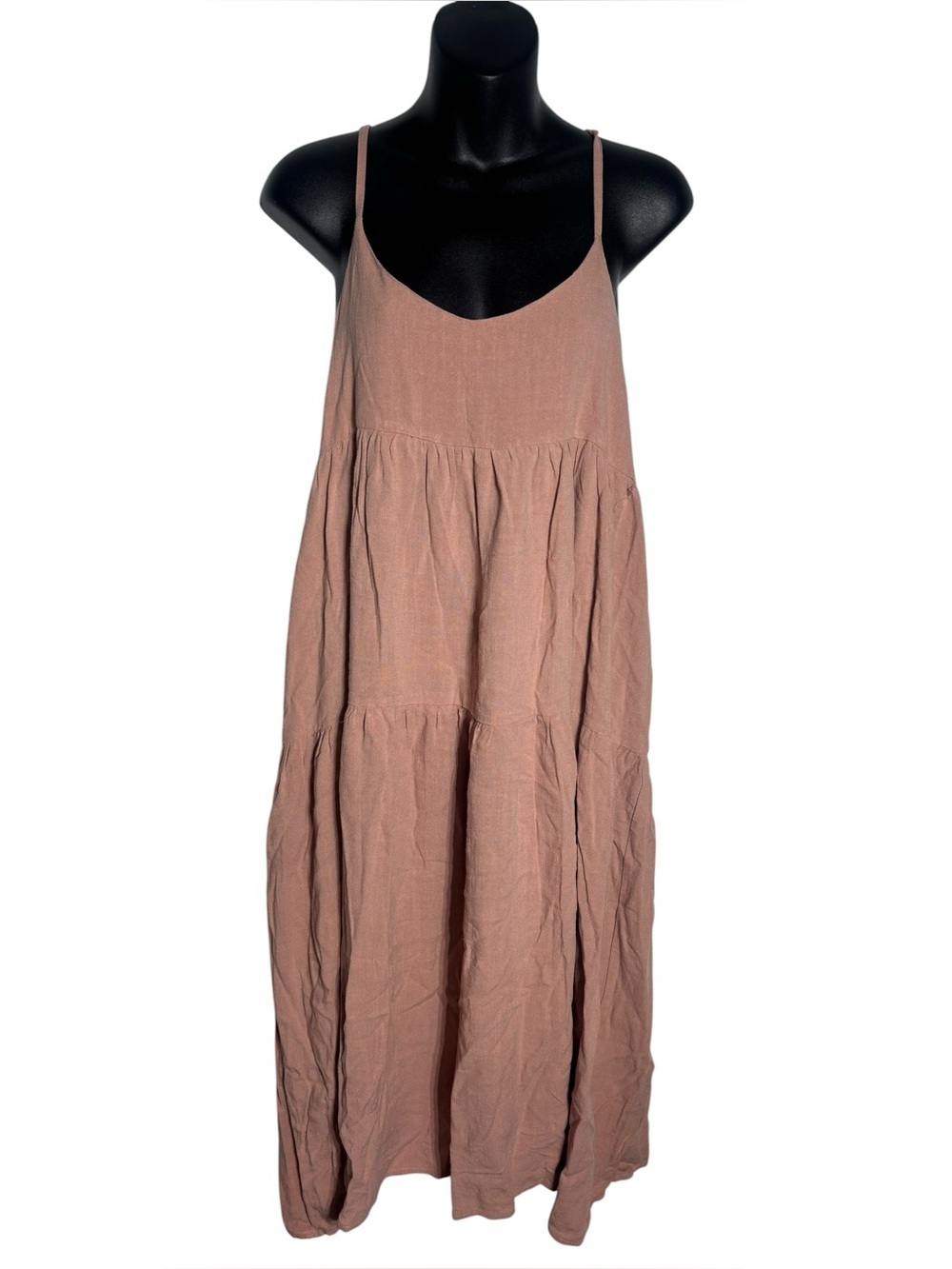 Neuflora women’s small linen blend tiered tank dress summer capsule minimalist